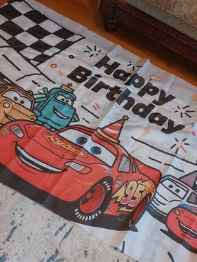 💚5/$25💚 6ft X 3.5ft Cars Wall Banner Happy Birthday Party